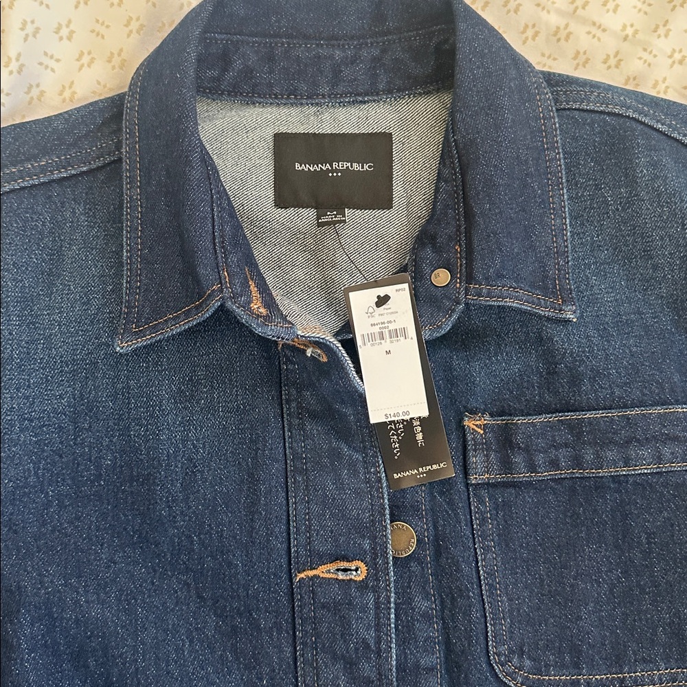 Banana Republic Jacket Dark Rinse Size Medium NWT - Picture 6 of 8